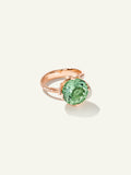 TULIP Ring mit Mint Turmalin und Diamant Pavé