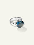 TULIP Large Ring with London Topaz